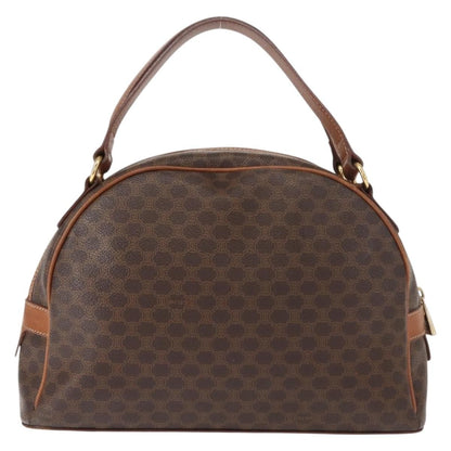 Celine Vintage Macadam Handbag Canvas and Leather, BROWN, CANVAS, Handbag