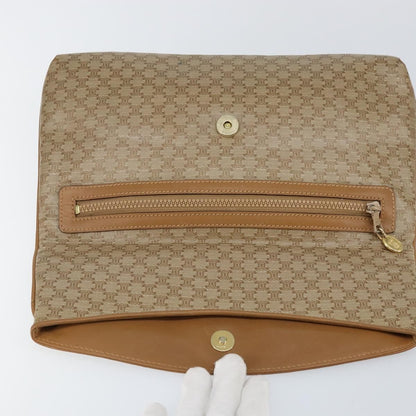 Celine Macadam Pochette Canvas and Leather, BEIGE, CANVAS, Clutche & pouche