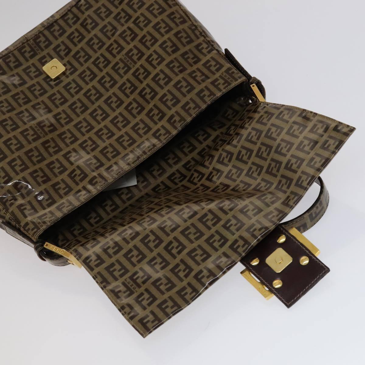 Fendi Mamma Baguette Zucca canvas, BROWN, CANVAS, Handbag