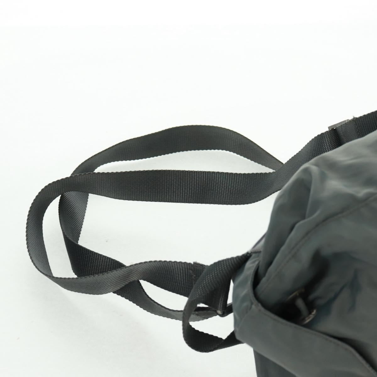 Prada Vela Double Front Pocket Backpack Tessuto with Saffiano Leather, GRAY, NYLON, Backpack