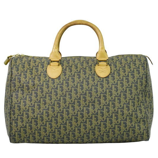 Christian Dior Vintage Trotter Boston Bag Canvas, NAVY, CANVAS, Travel bag