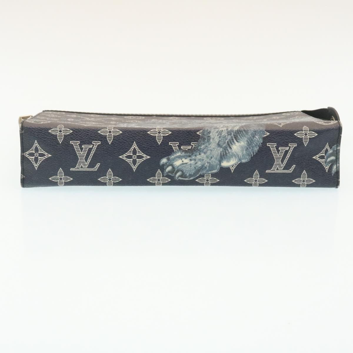 Louis Vuitton Pochette Voyage Limited Edition Chapman Savane Monogram Canvas, NAVY, CANVAS, Clutche & pouche