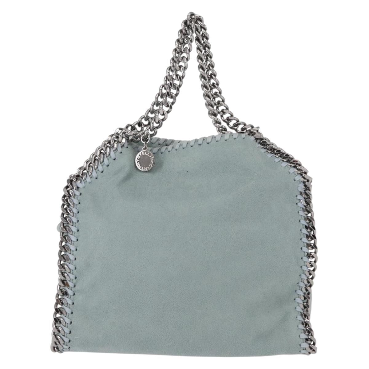 Stella McCartney Falabella Fold Over Bag Shaggy Deer, BLUE, SUEDE, Shoulder bag