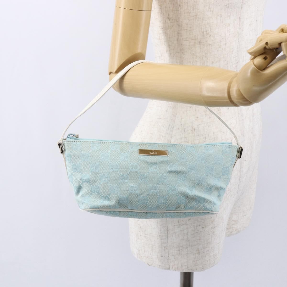 Gucci Vintage Boat Pochette GG Canvas, BLUE, CANVAS, Clutche & pouche