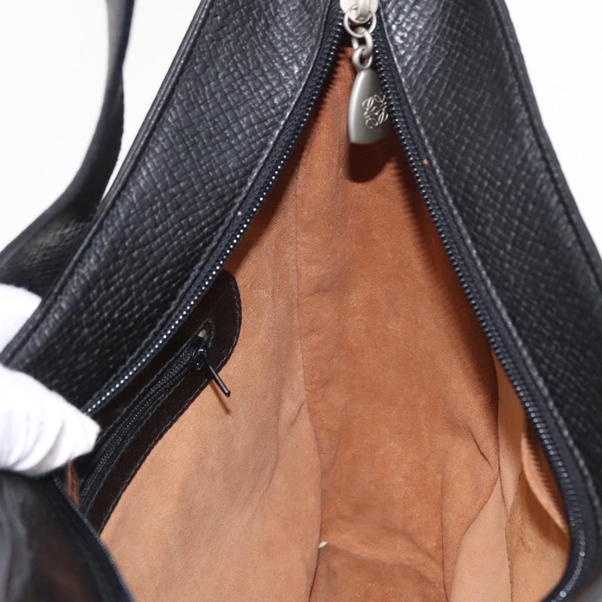 Loewe Vintage Shoulder Bag Leather, BLACK, LEATHER, Shoulder bag