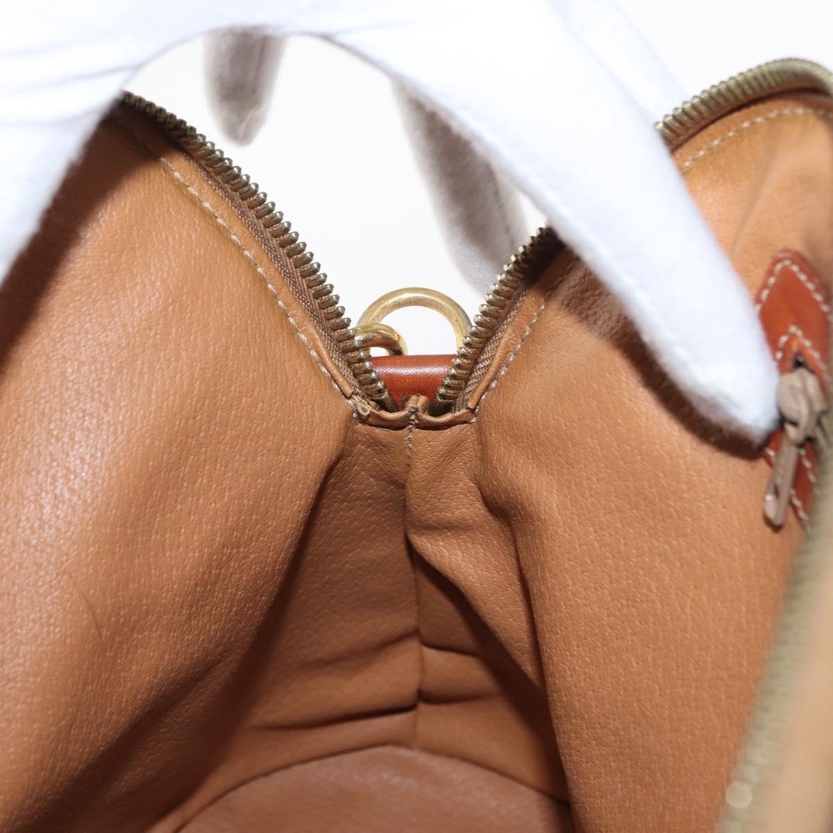 Celine Vintage Macadam Handbag Canvas and Leather, BROWN, CANVAS, Handbag