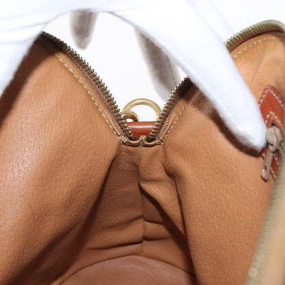 Celine Vintage Macadam Handbag Canvas and Leather, BROWN, CANVAS, Handbag