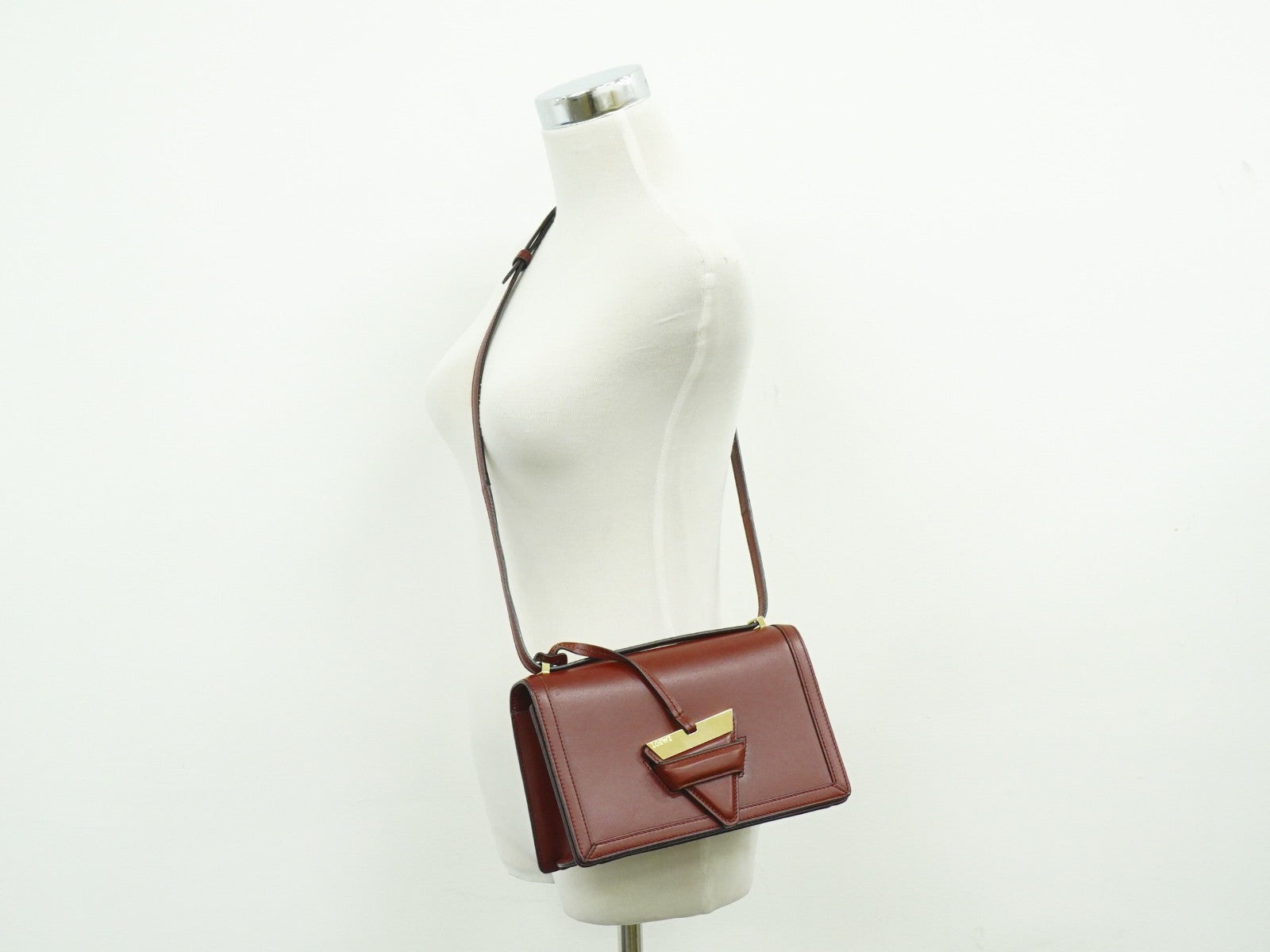 Loewe Barcelona Shoulder Bag Leather, BURGUNDY, LEATHER, Shoulder bag