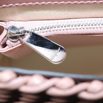 Salvatore Ferragamo Boxyz Top Handle Bag Woven Leather, PINK, LEATHER, Shoulder bag