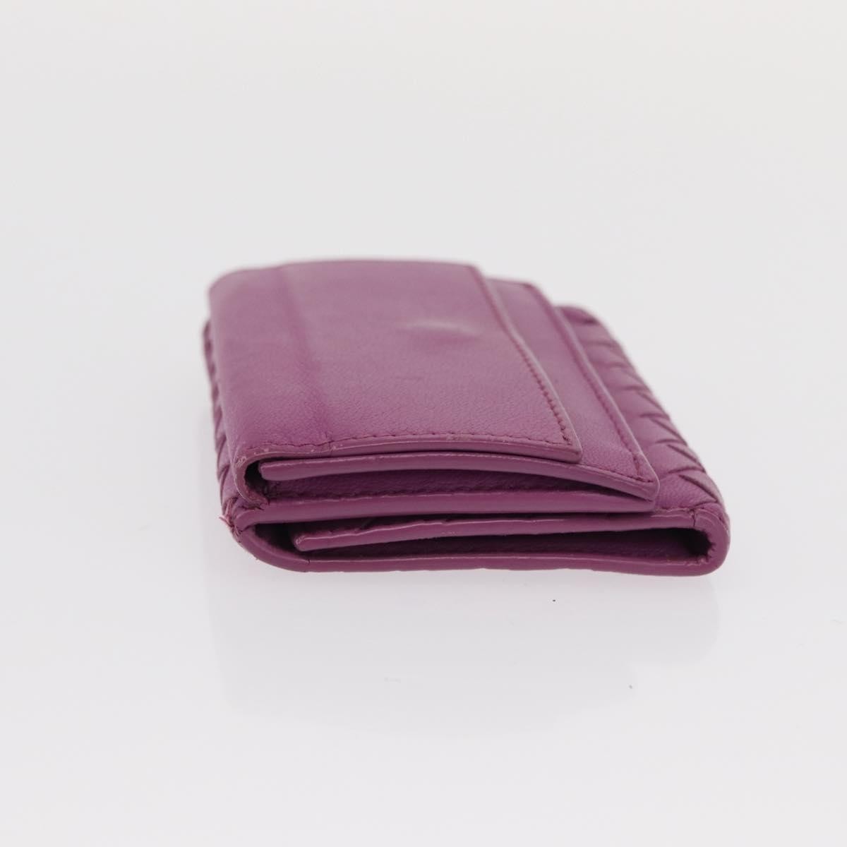 Bottega Veneta Trifold Wallet Intrecciato Leather, PURPLE, LEATHER, Wallets