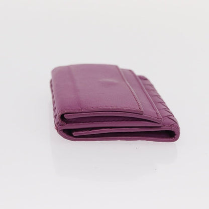 Bottega Veneta Trifold Wallet Intrecciato Leather, PURPLE, LEATHER, Wallets