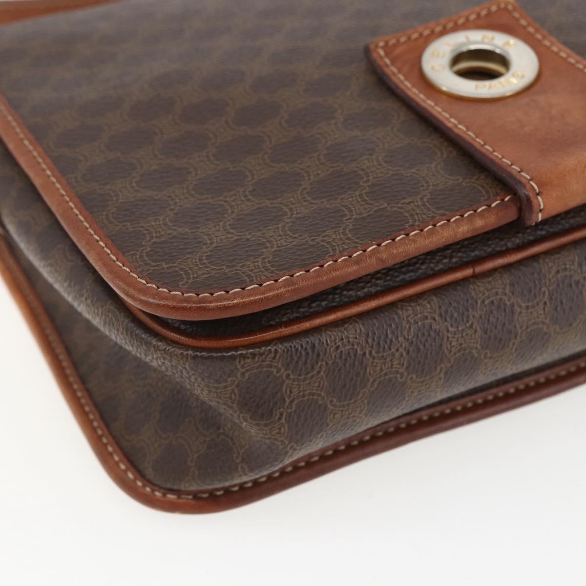 Celine Macadam Shoulder Bag PVC Leather, BROWN, PVC, Shoulder bag