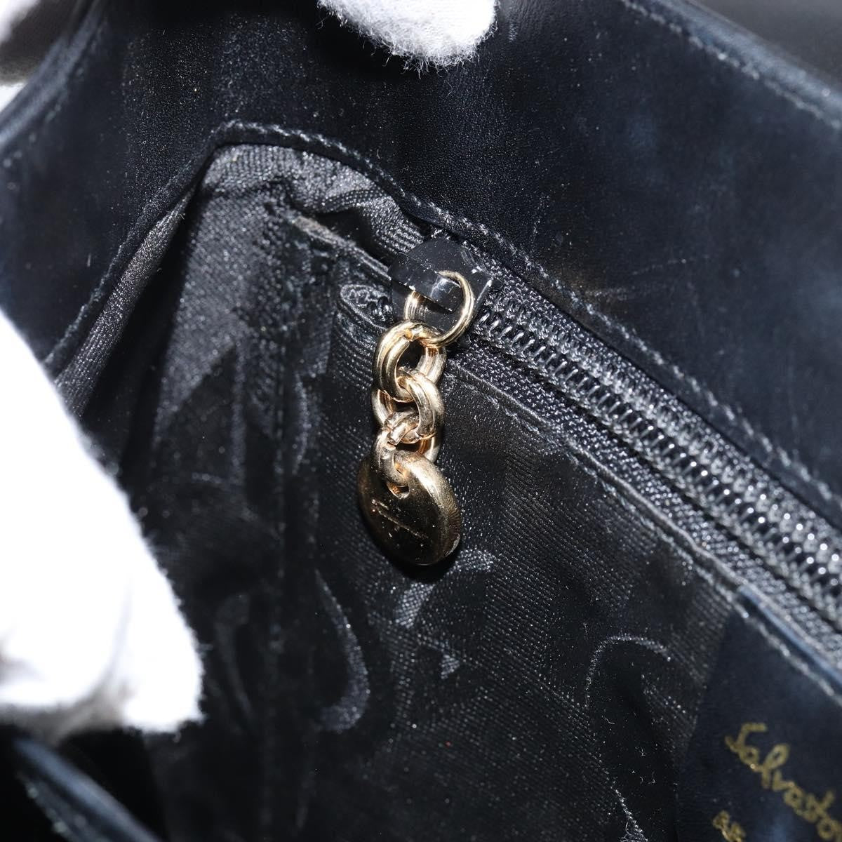 Salvatore Ferragamo Convertible Top Handle Bag Leather, BLACK, LEATHER, Handbag