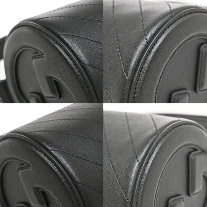 Gucci Blondie Interlocking GG Shoulder Bag Leather, BLACK, LEATHER, Shoulder bag