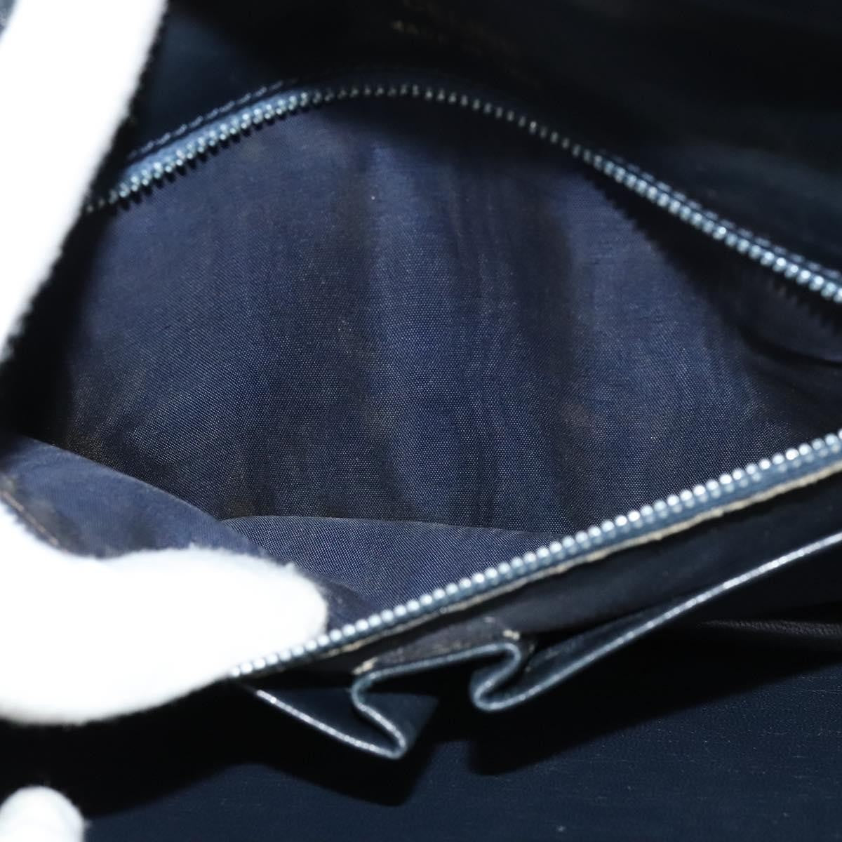 Celine Envelope Shoulder Bag Leather, NAVY, LEATHER, Shoulder bag