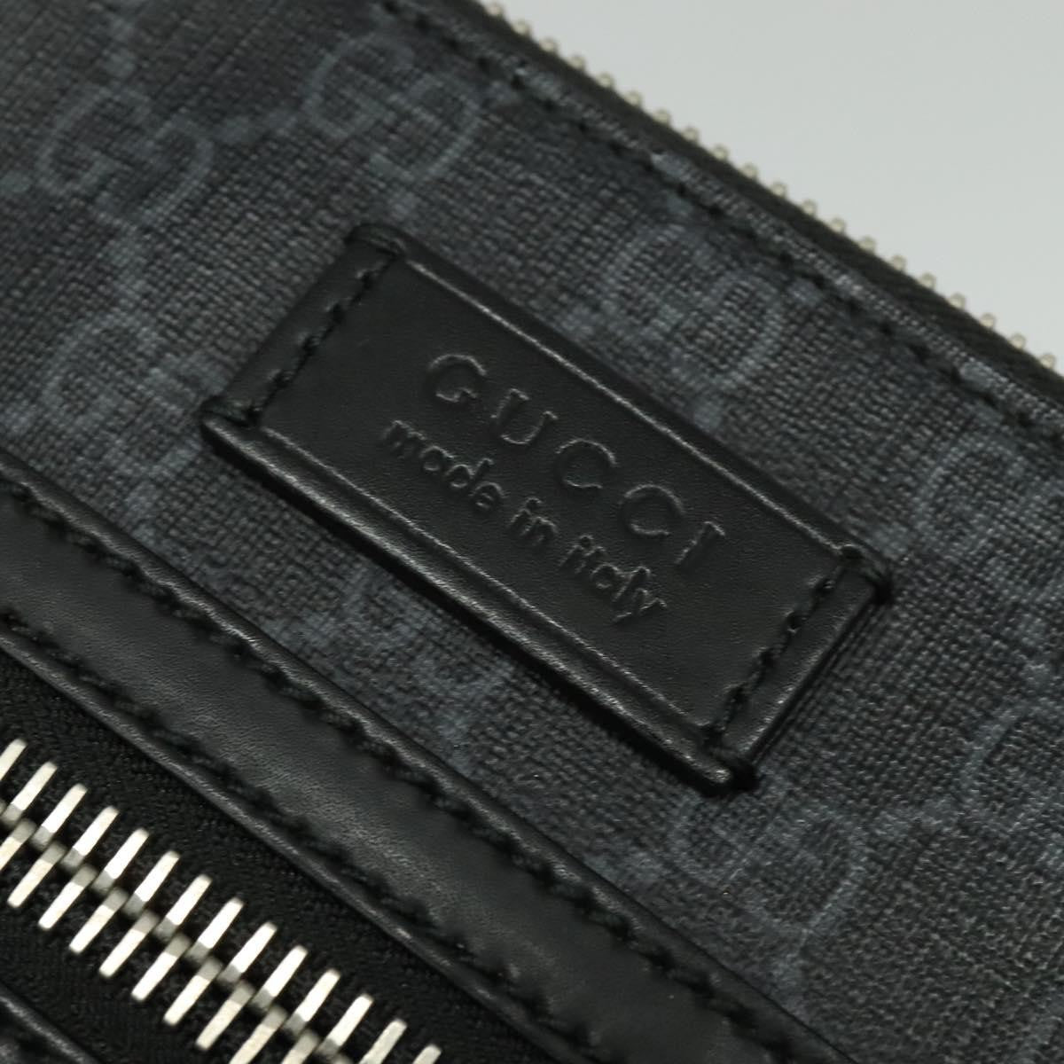 Gucci Web Strap Front Zip Messenger Bag GG Coated Canvas, BLACK, CANVAS, Crossbody bag