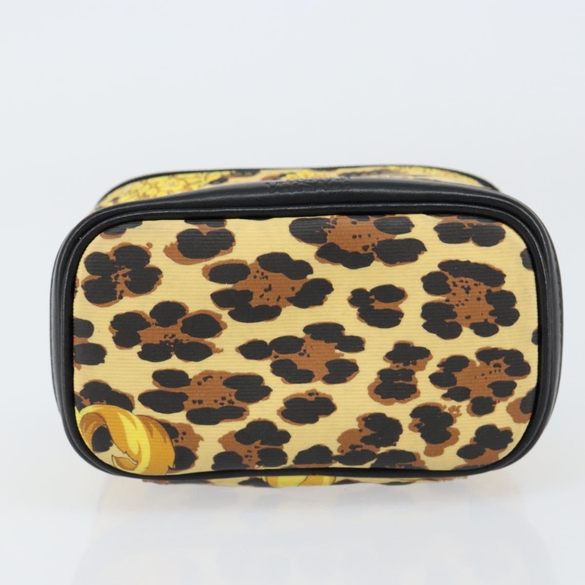 Versace Vanity Hand Bag Canvas and Leather, GOLD, LEATHER, Clutche & pouche