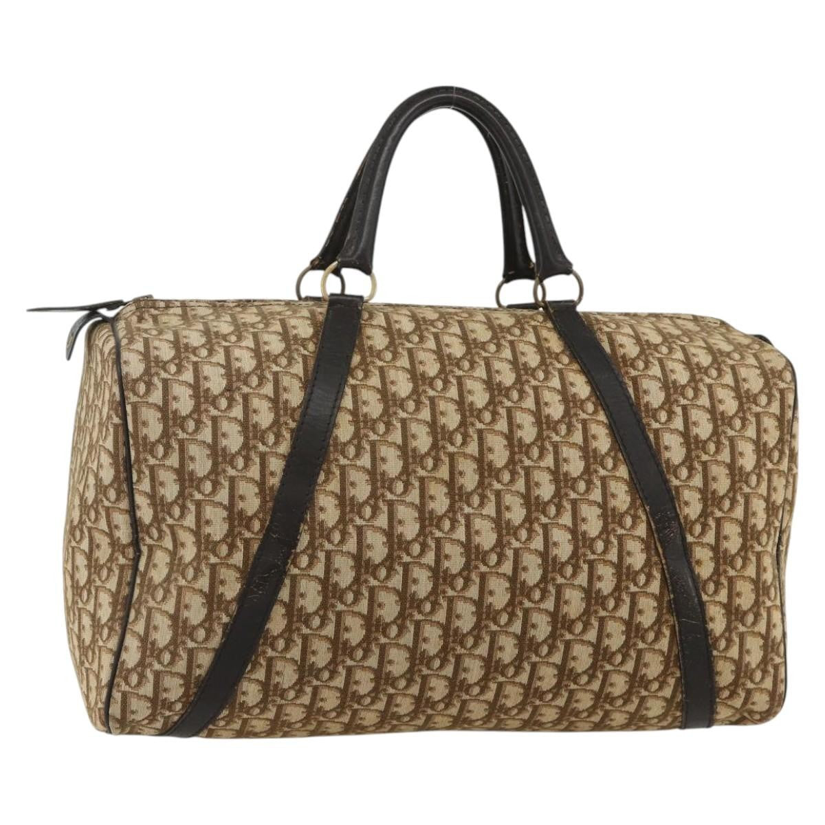Christian Dior Vintage Trotter Boston Bag Diorissimo Canvas, Beige, Canvas, Handbag