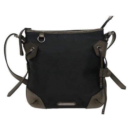 Burberry Zip Top Messenger Nylon, BLACK, NYLON, Shoulder bag