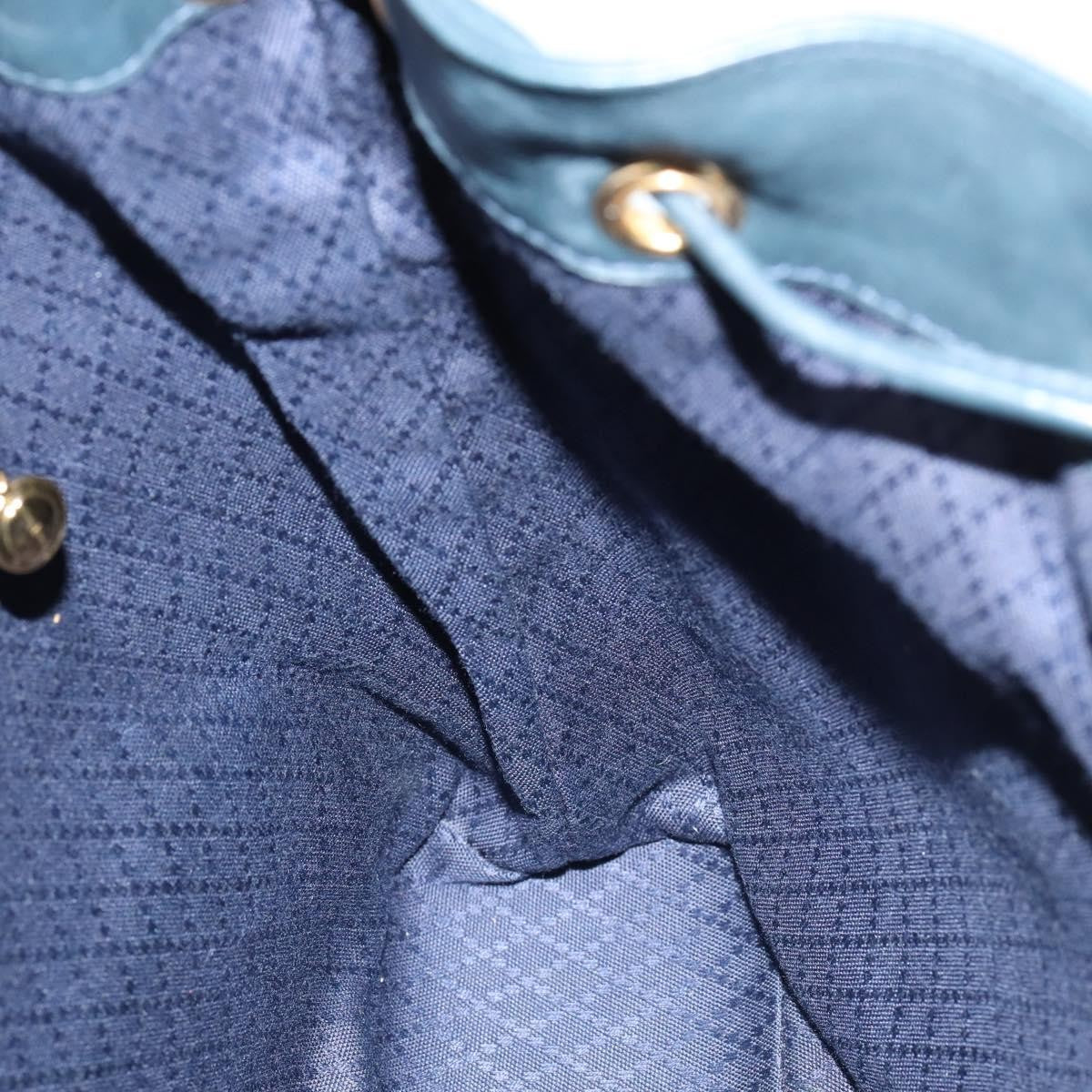 Gucci Vintage Bamboo Backpack Leather, NAVY, LEATHER, Backpack