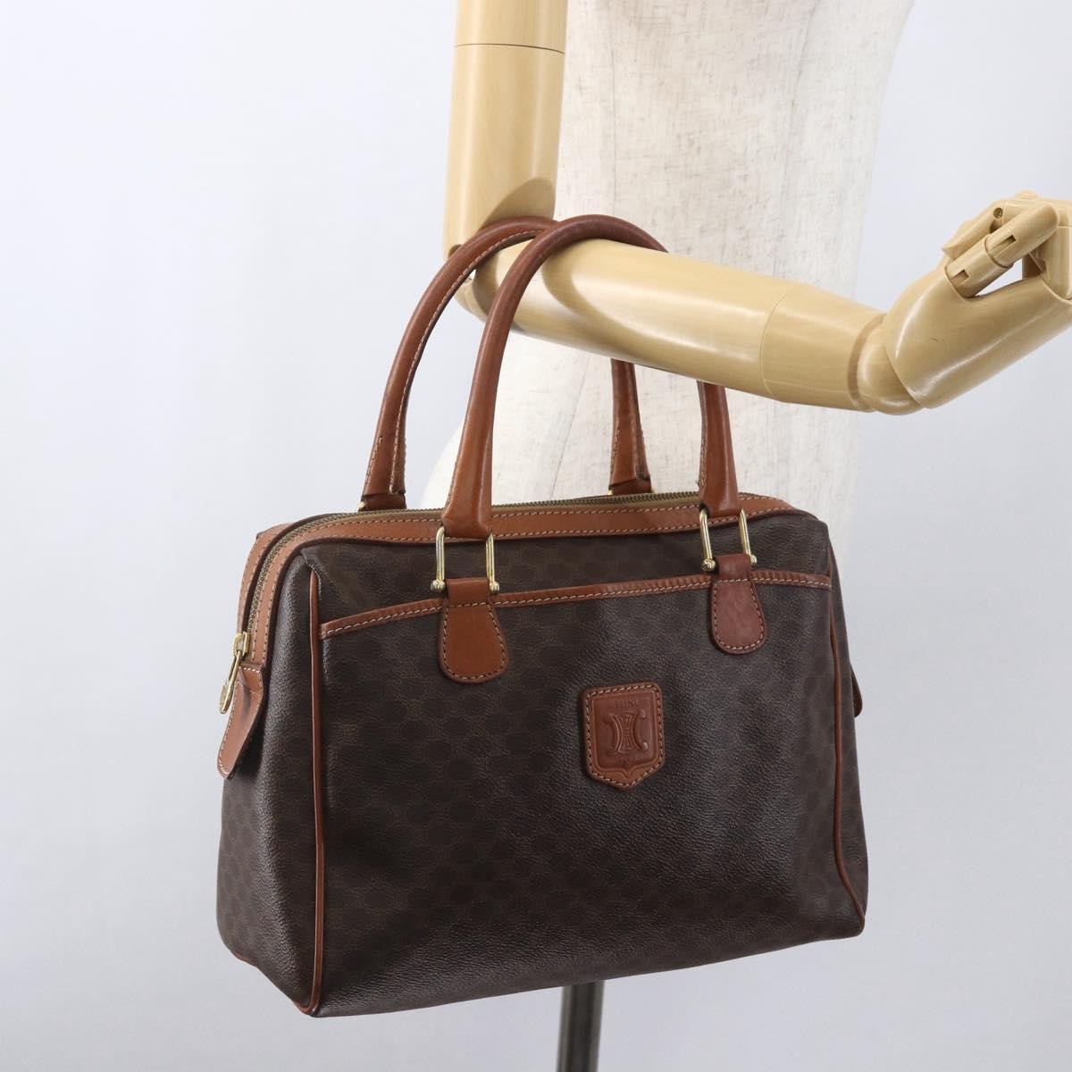 Celine Macadam Handbag Macadam with leather, BROWN, PVC, Handbag