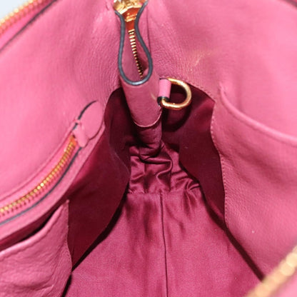 Miu Miu Convertible Madras Side Zip Satchel Grainy Leather, PINK, LEATHER, Handbag