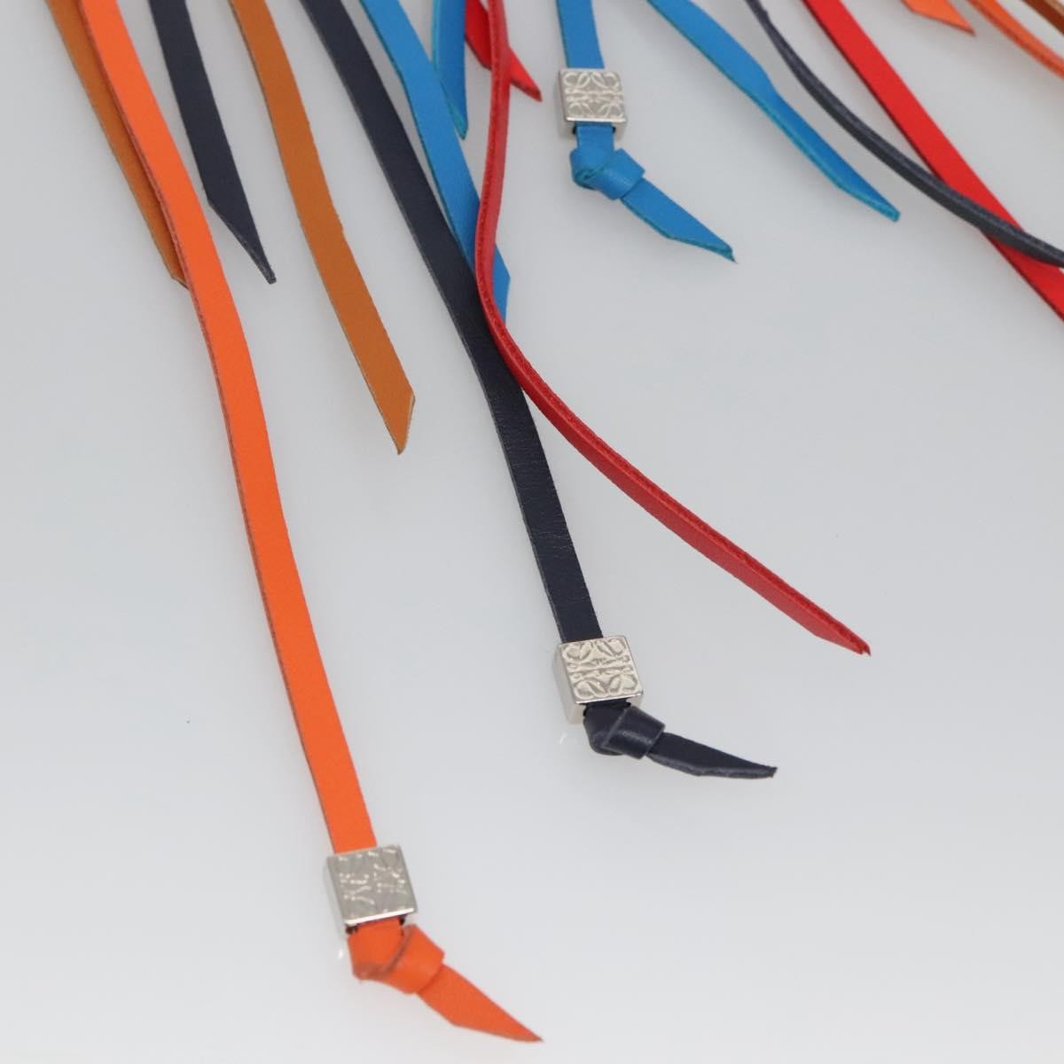 Loewe Anagram Bag Charm Key Holder Metal with Leather, MULTICOLOUR, LEATHER, Charms and Keychains