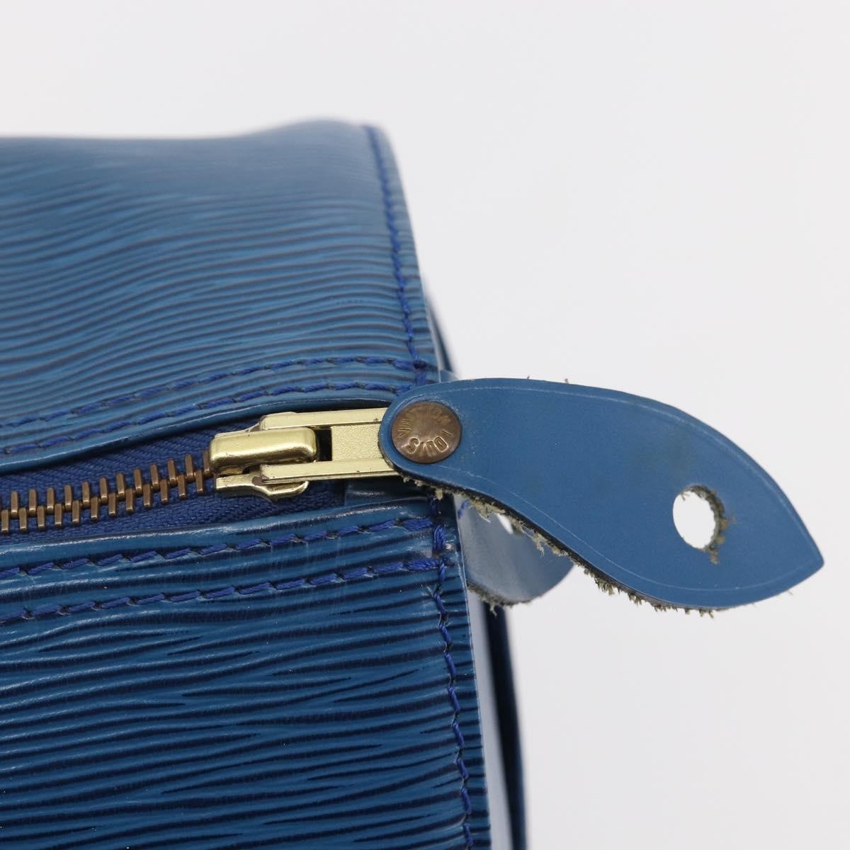 Louis Vuitton Speedy Handbag Epi Leather, BLUE, LEATHER, Handbag