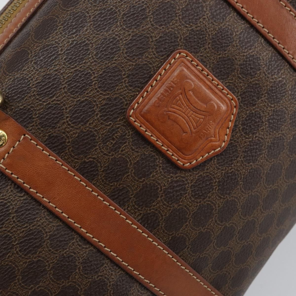 Celine Vintage Macadam Boston bag Canvas, BROWN, CANVAS, Handbag