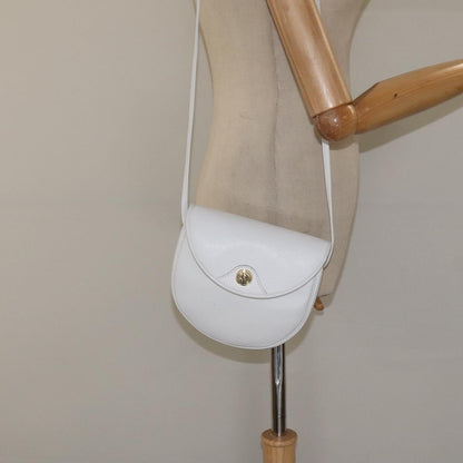 Christian Dior Flap Shoulder Bag Leather, WHITE, LEATHER, Shoulder bag