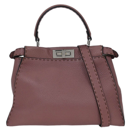 Fendi Selleria Peekaboo Bag Leather, PURPLE, LEATHER, Handbag