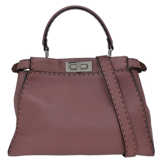 Fendi Selleria Peekaboo Bag Leather, PURPLE, LEATHER, Handbag