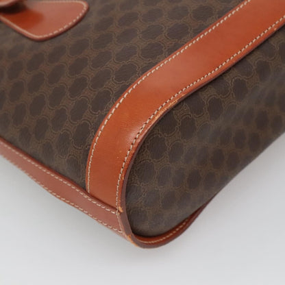 Celine Vintage Macadam Shoulder Bag Canvas and Leather, BROWN, CANVAS, Shoulder bag