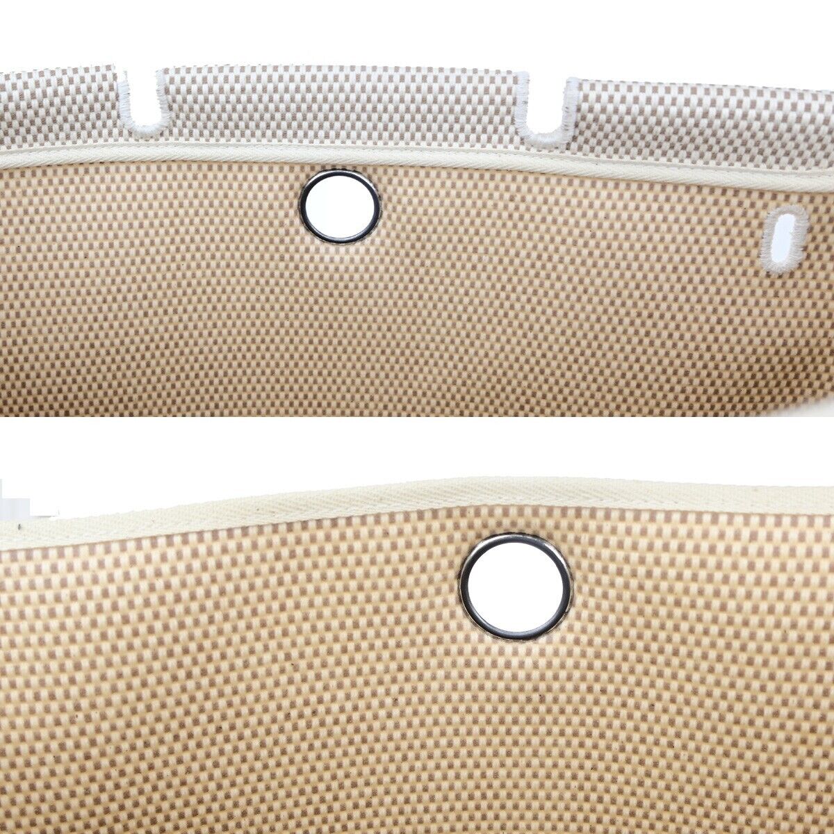 Hermes Herbag Zip Leather and Toile, BROWN, CANVAS, Travel bag