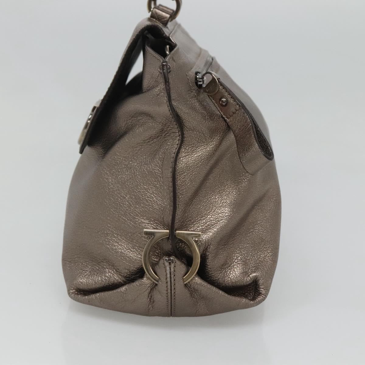 Salvatore Ferragamo Sofia Satchel Smooth Leather, GOLD, LEATHER, Handbag