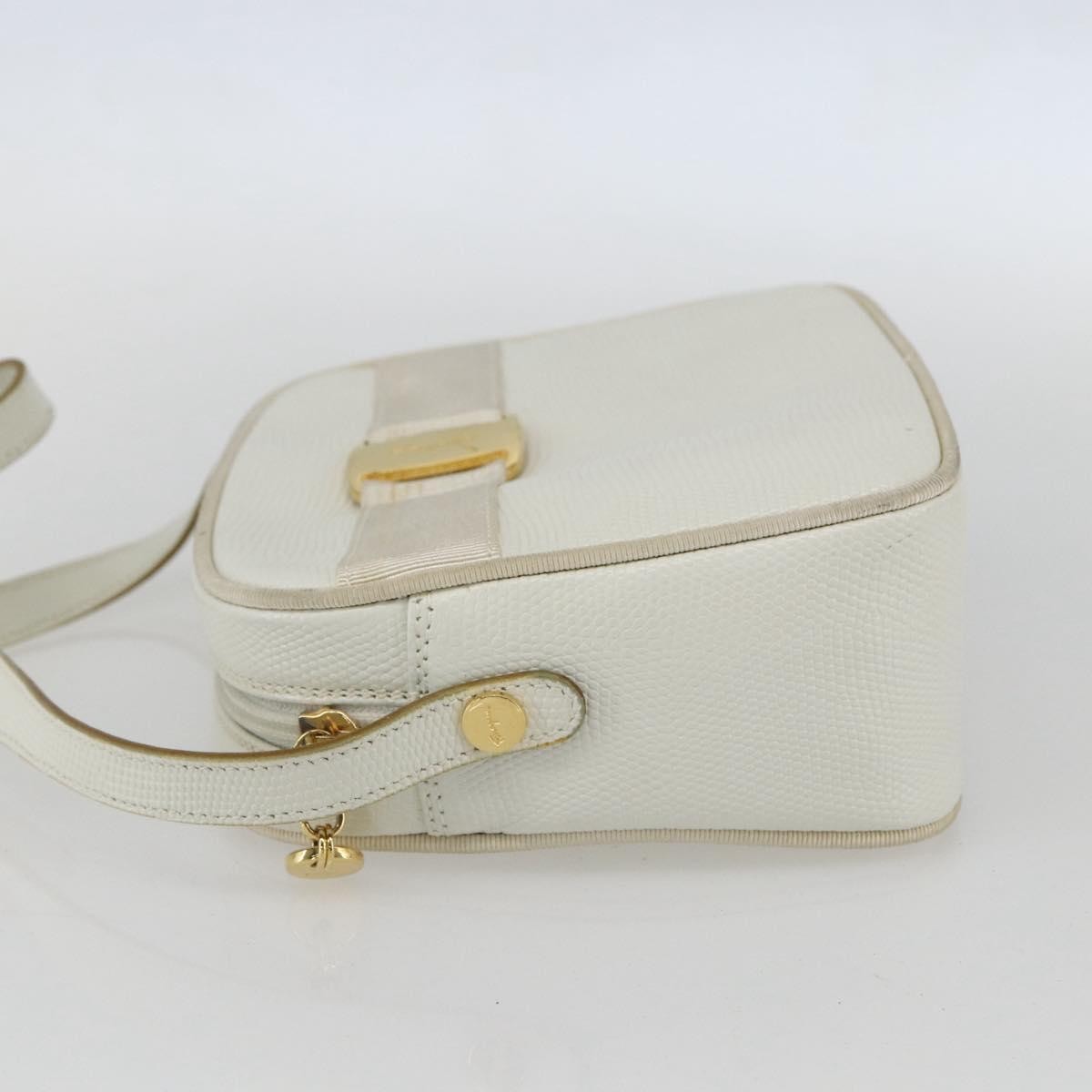 Salvatore Ferragamo Vala Shoulder Bag Leather, WHITE, LEATHER, Shoulder bag