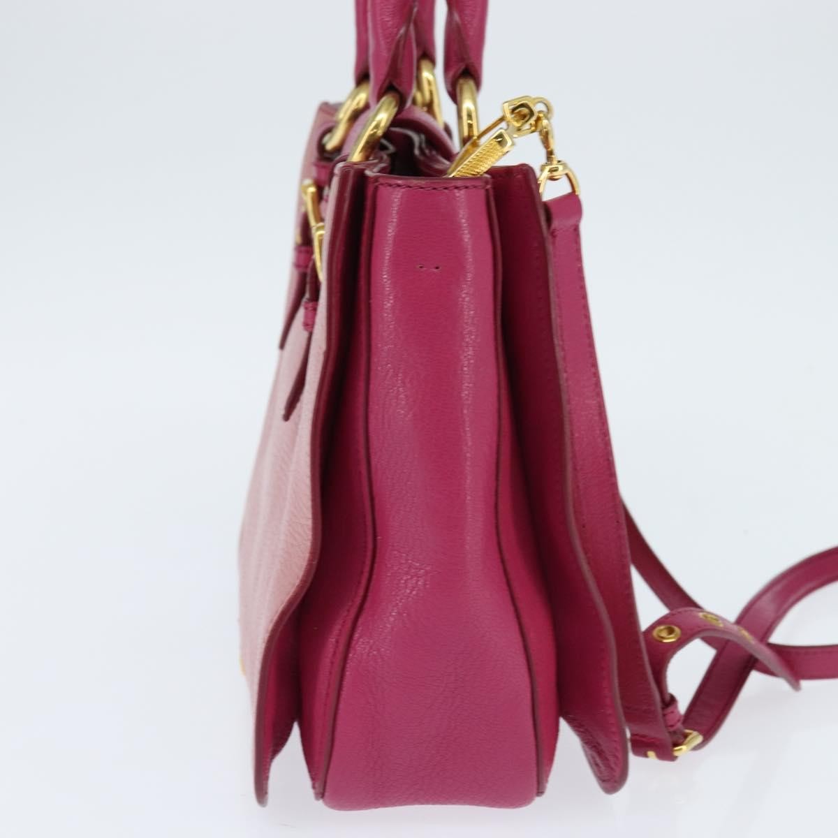 Miu Miu Madras Convertible Lock Tote Leather, PINK, LEATHER, Handbag