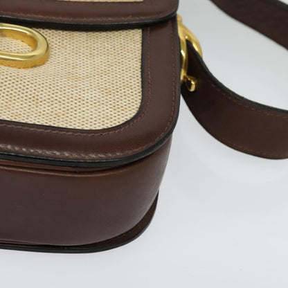 Celine Horse Carriage Shoulder bag Canvas and Leather, BEIGE, CANVAS, Shoulder bag