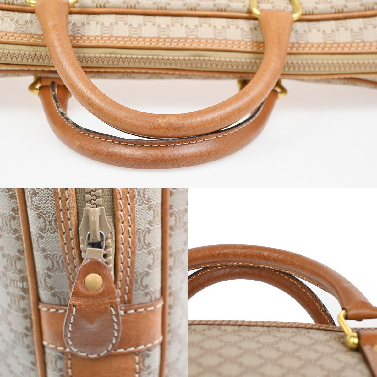 Celine Macadam Briefcase Canvas and leather, BROWN, CANVAS, Briefcase