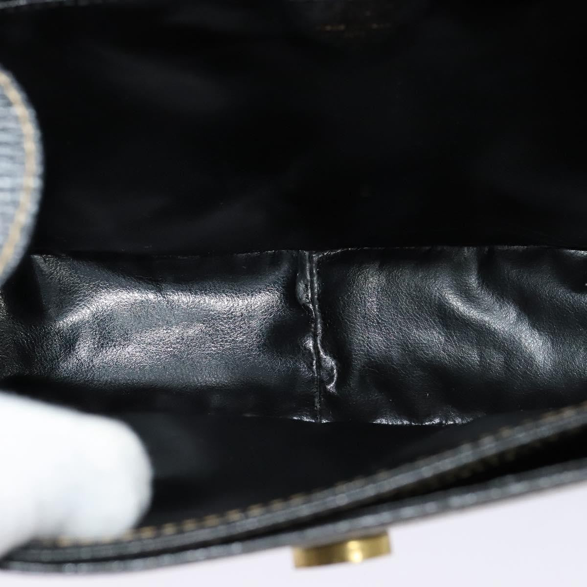 Celine Vintage Circle Logo Crossbody Bag Leather, BLACK, LEATHER, Crossbody bag