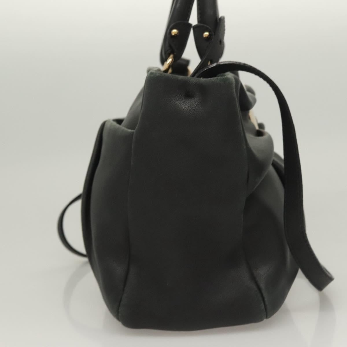 Salvatore Ferragamo Vala Handbag Leather, BLACK, LEATHER, Handbag