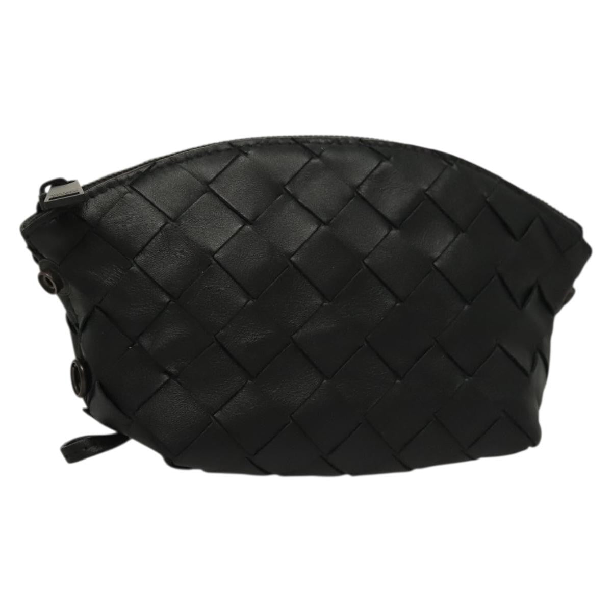 Bottega Veneta Loop Crossbody Bag Intrecciato Nappa, BLACK, LEATHER, Clutche & pouche