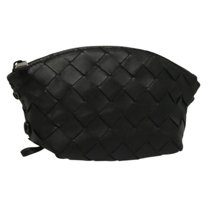 Bottega Veneta Loop Crossbody Bag Intrecciato Nappa, BLACK, LEATHER, Clutche & pouche
