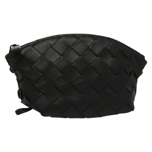 Bottega Veneta Loop Crossbody Bag Intrecciato Nappa, BLACK, LEATHER, Clutche & pouche