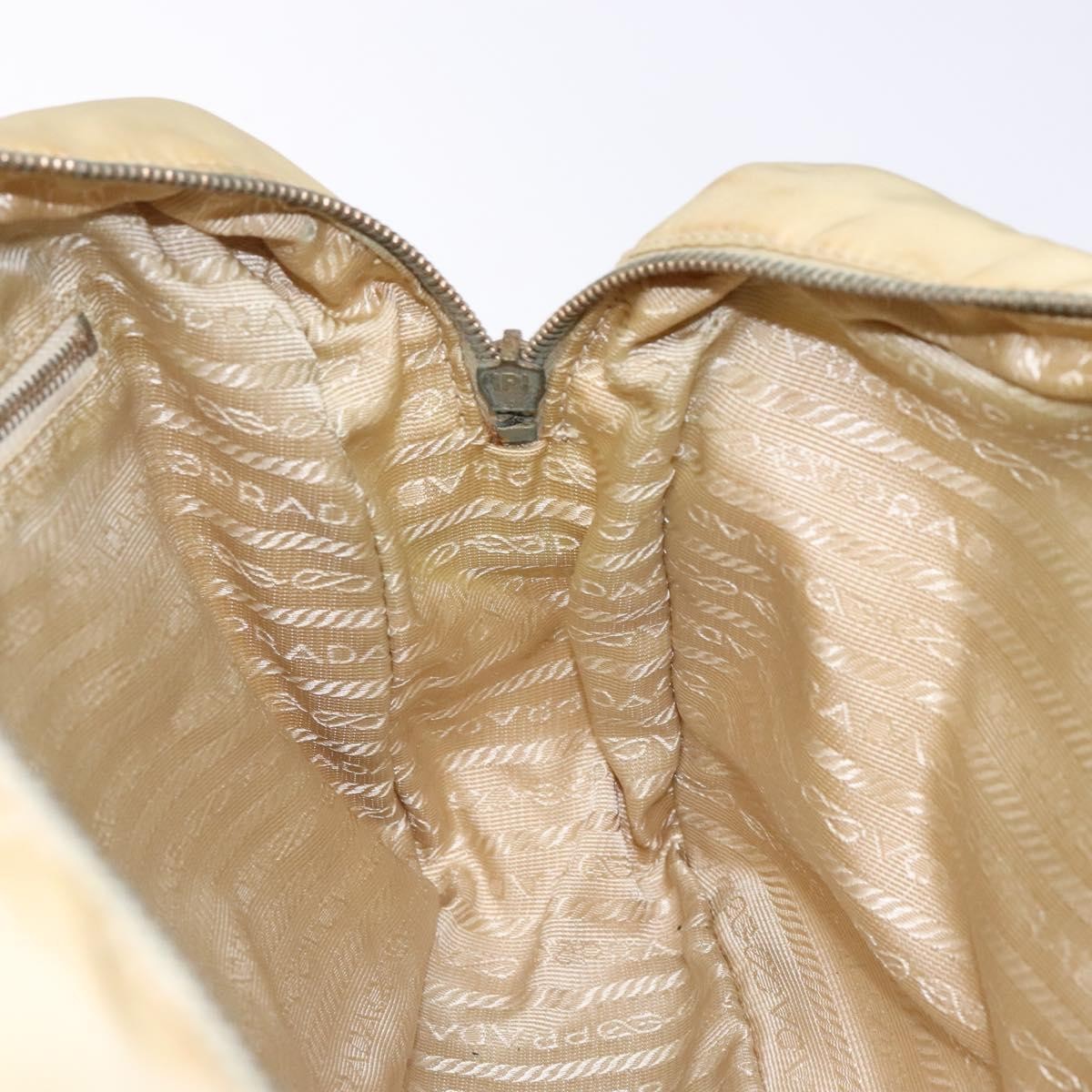 Prada Vintage Zip Handbag Tessuto, BEIGE, NYLON, Handbag