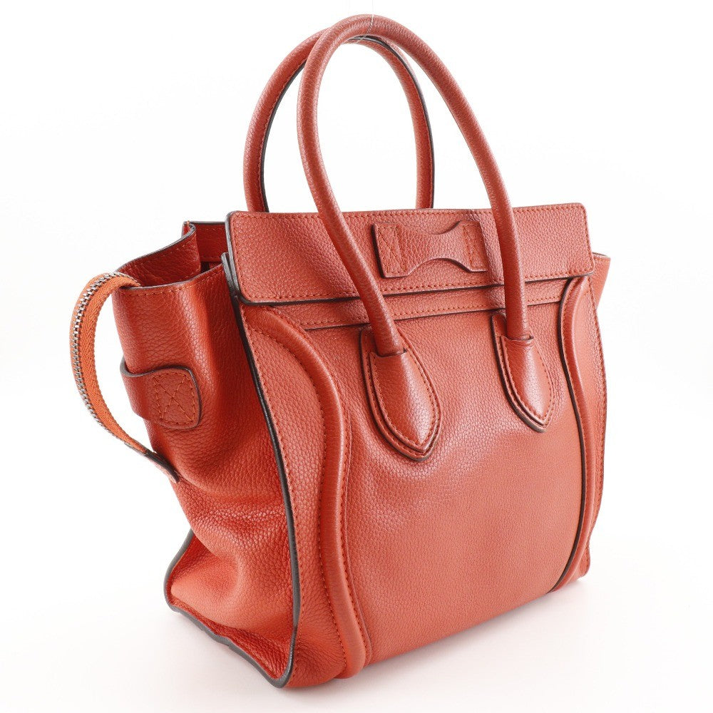 Celine Luggage Bag Grainy Leather, ORANGE, LEATHER, Handbag