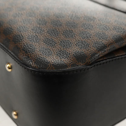 Celine Vintage Convertible Top Handle Bag Macadam Coated Canvas, BROWN, PVC, Handbag