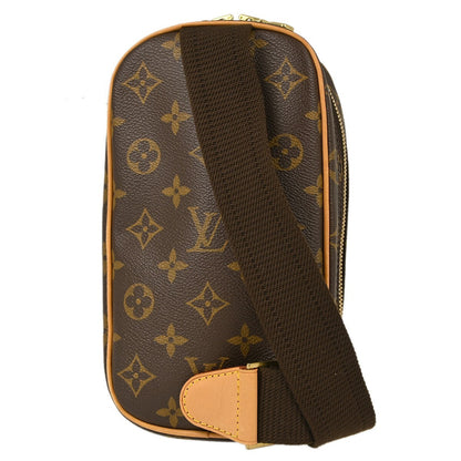 Louis Vuitton Pochette Gange Monogram Canvas, BROWN, CANVAS, Clutche & pouche