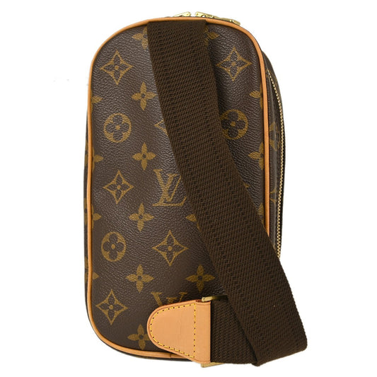 Louis Vuitton Pochette Gange Monogram Canvas, BROWN, CANVAS, Clutche & pouche