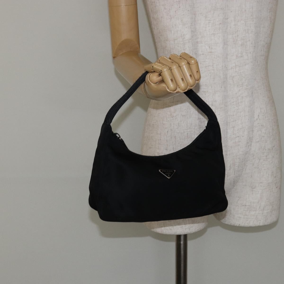 Prada Hobo Tessuto, BLACK, NYLON, Handbag